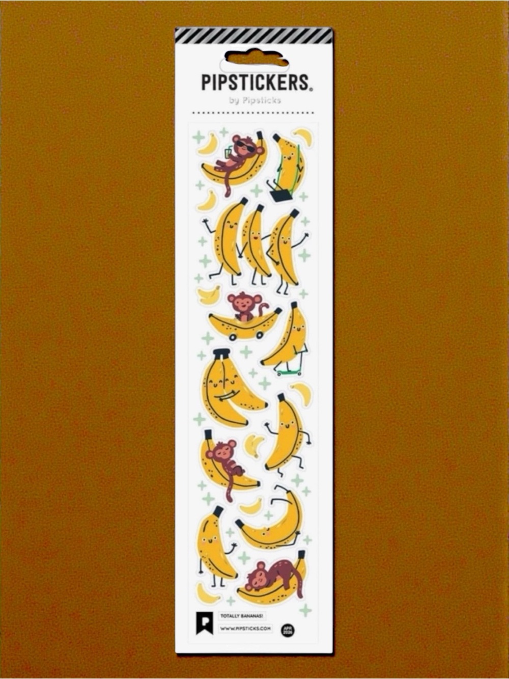 Pipstickers Totally Bananas Banana Monkey Sticker Sheet NWT Sealed